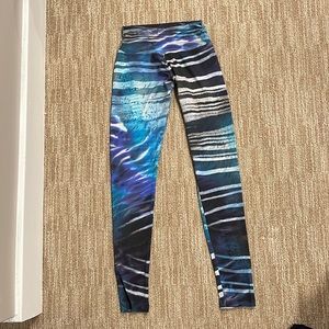 Blue Zebra Print Leggings. Brazil Wear. Size X-Small
